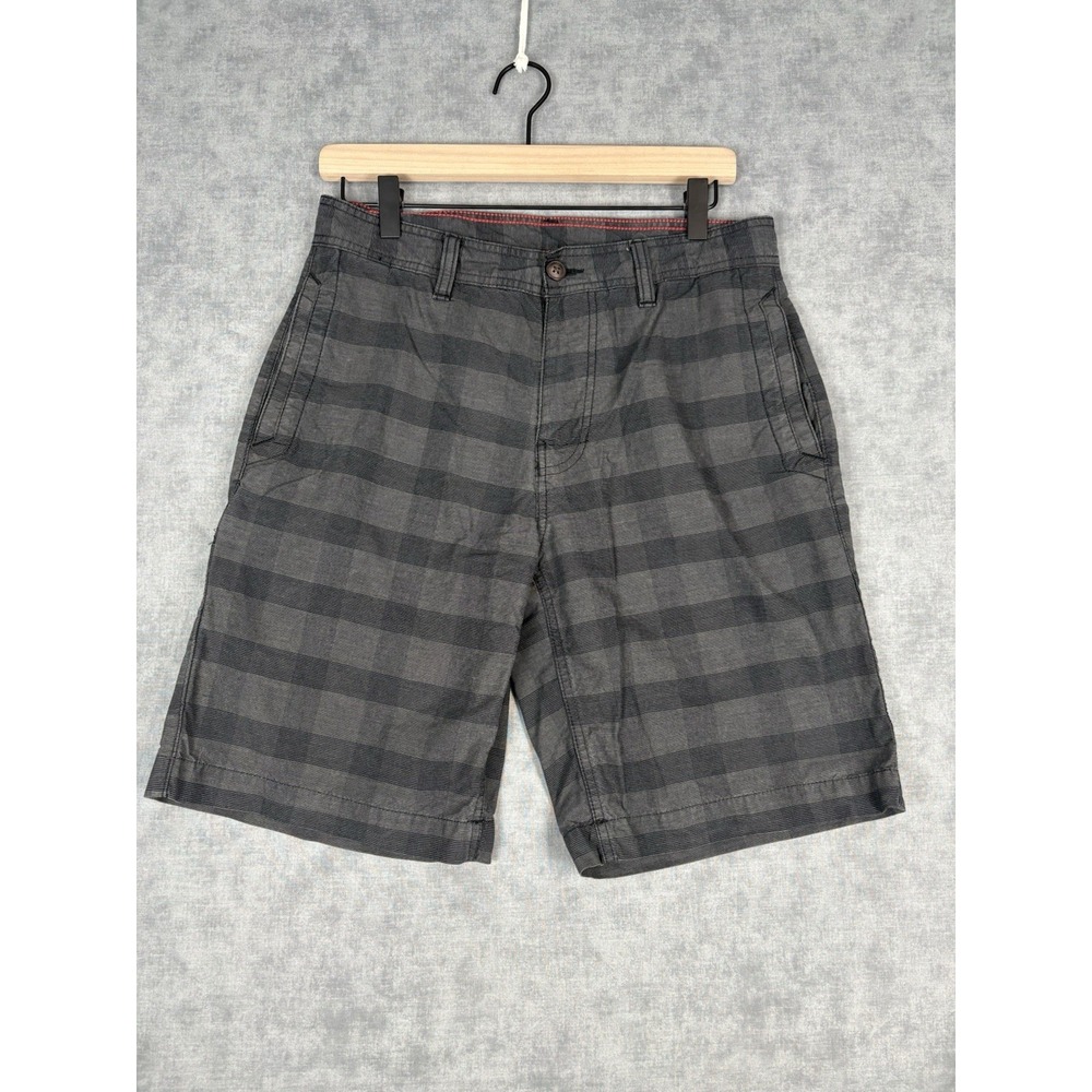 The North Face Plaid Shorts Mens 30 Gray Cotton Outdoor Hiking Casual